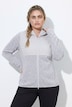 Strickfleece-Jacke, Softshell-Besatz, Kapuze, Langarm