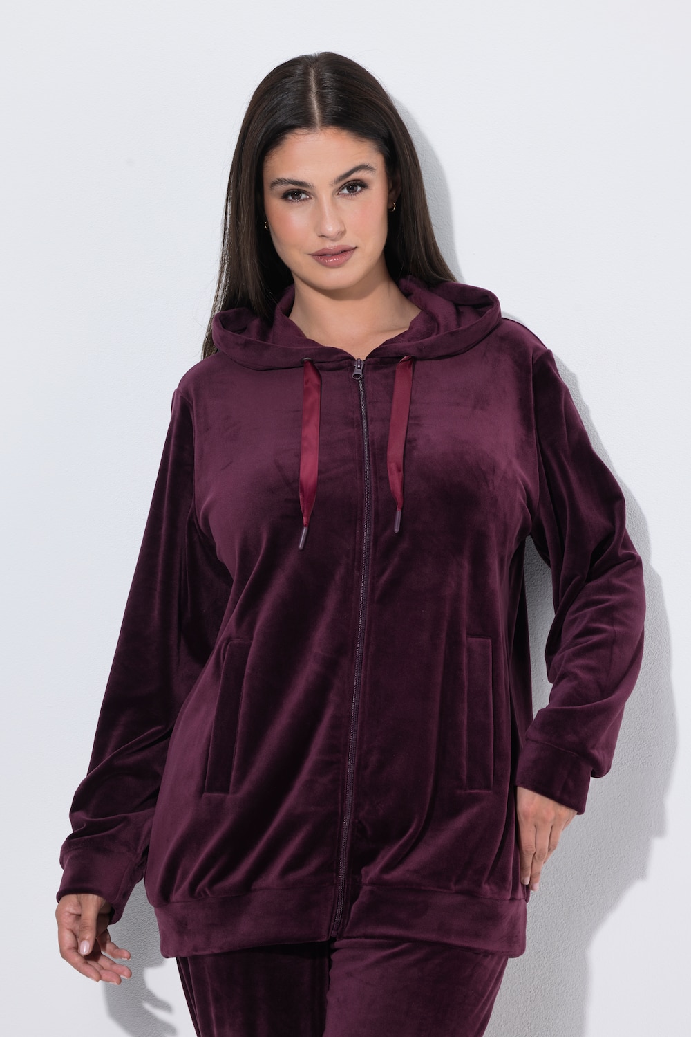 Loungewear-Jacke, Nicki, Kapuze, Langarm
