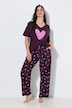 Pyjama, Herzen, V-Ausschnitt, Halbarm