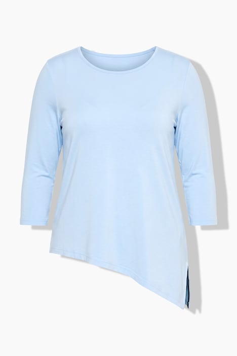 T-Shirt, A-Linie,  asymmetrischer Saum mit Schlitz