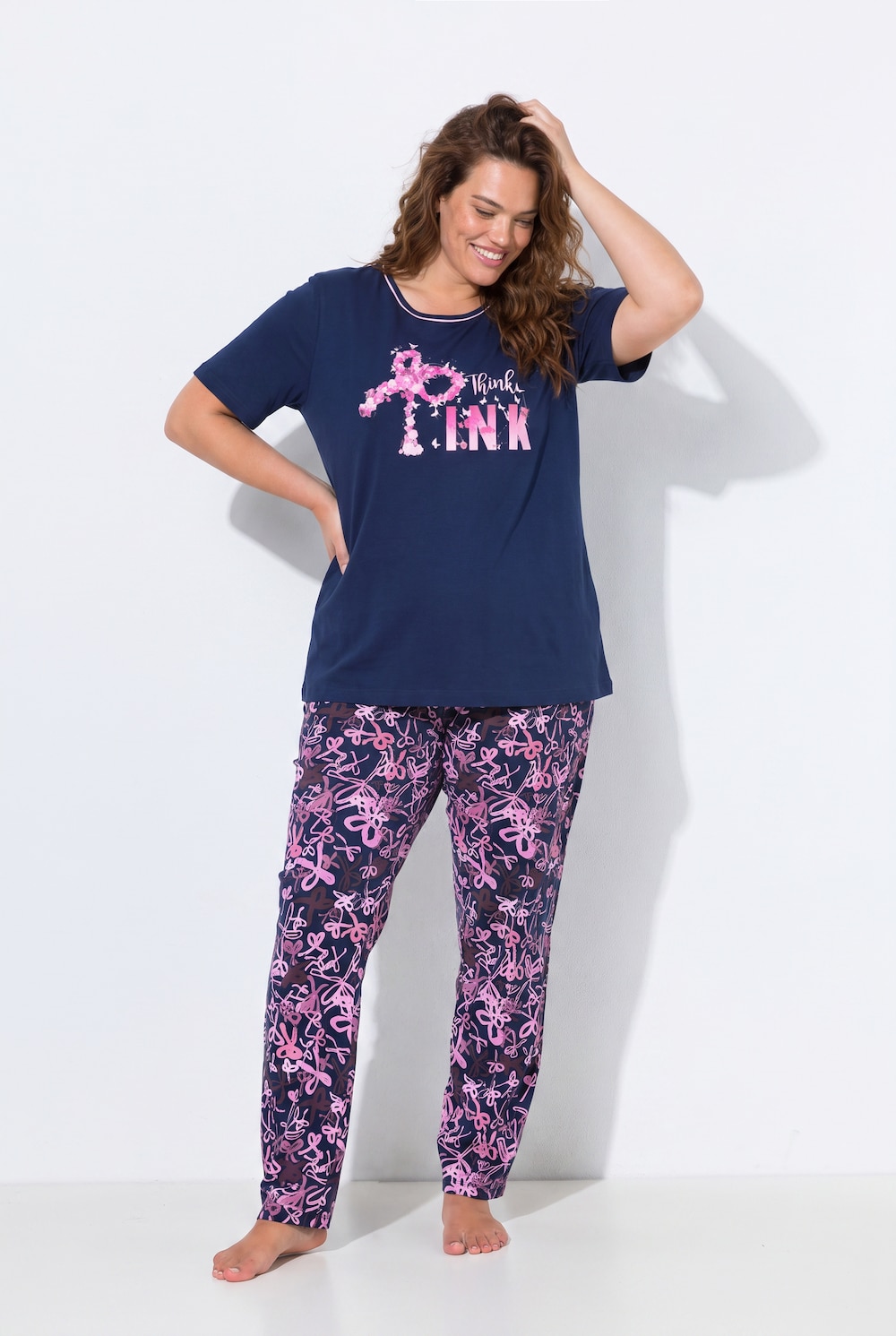 Pyjama, Schleifen, Rundhals, Langarm