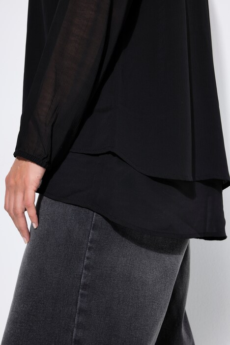 Blouse, A-lijn, chiffon, dubbele voorkant