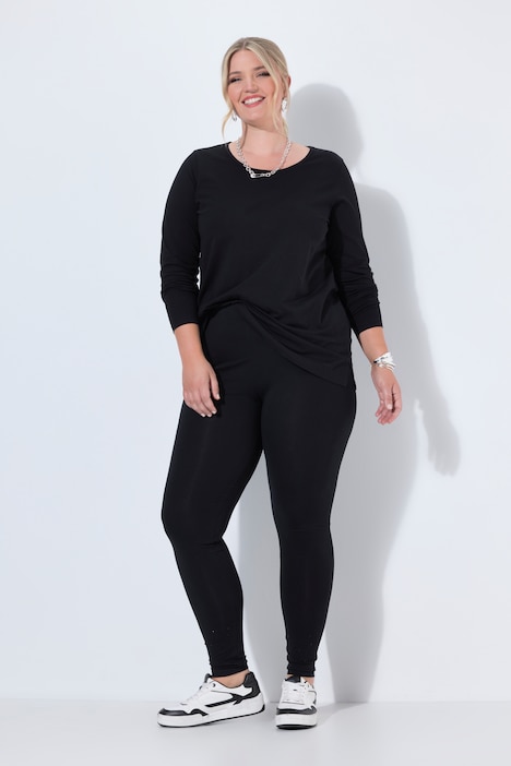 Legging, skinny fit, glittersteentjes aan de zoom