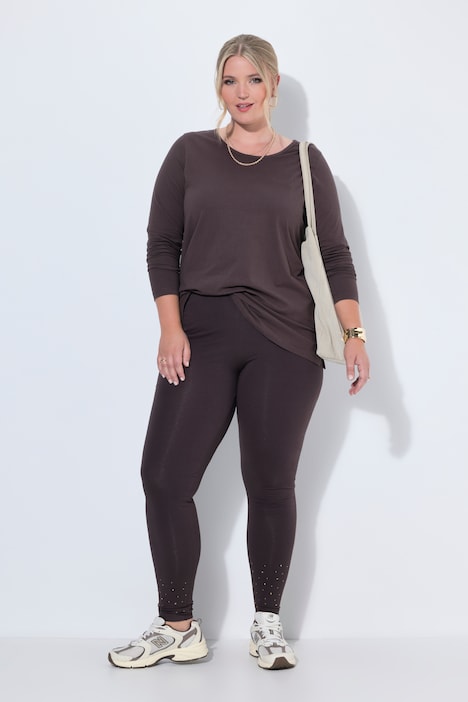 Legging, skinny fit, glittersteentjes aan de zoom