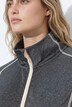 Veste en molleton, coutures fantaisie, col montant et manches longues avec passe-pouces
