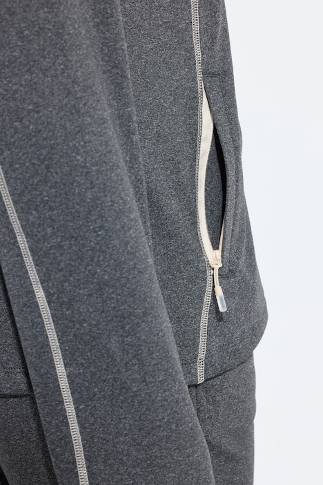 Veste en molleton, coutures fantaisie, col montant et manches longues avec passe-pouces