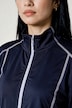 Sweatjacke, Ziernähte, Stehkragen, Langarm, Daumenloch