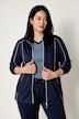 Sweatjacke, Ziernähte, Stehkragen, Langarm, Daumenloch