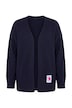 Strickjacke, Loose Fit, offene Form, Herz-Patch