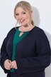 Strickjacke, Loose Fit, offene Form, Herz-Patch