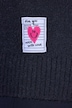 Strickjacke, Loose Fit, offene Form, Herz-Patch