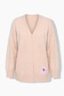 Strickjacke, Loose Fit, offene Form, Herz-Patch