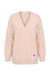 Strickjacke, Loose Fit, offene Form, Herz-Patch