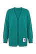 Strickjacke, Loose Fit, offene Form, Herz-Patch