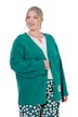 Strickjacke, Loose Fit, offene Form, Herz-Patch