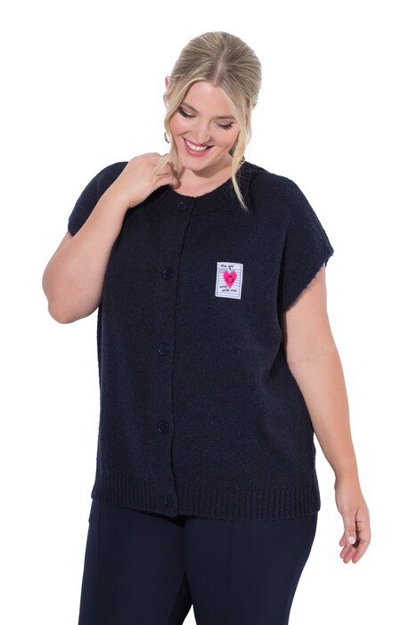Strickweste, Loose Fit, Herz-Patch