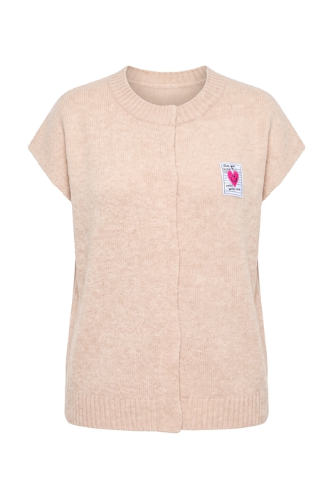 Strickweste, Loose Fit, Herz-Patch