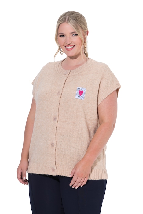 Strickweste, Loose Fit, Herz-Patch