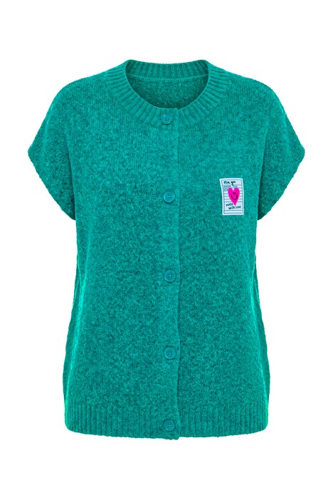 Strickweste, Loose Fit, Herz-Patch