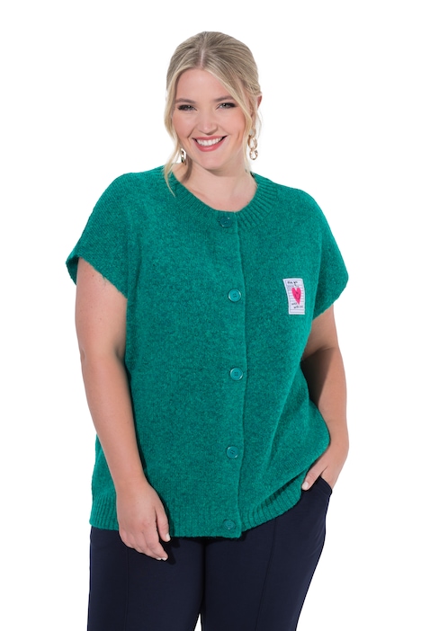 Strickweste, Loose Fit, Herz-Patch