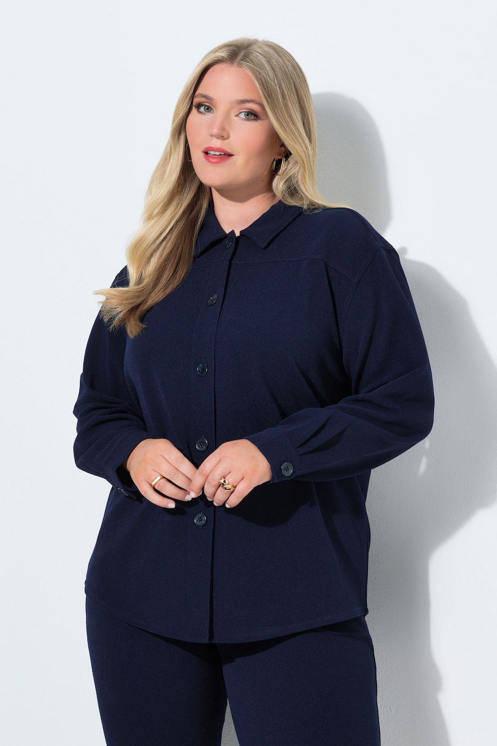 Hemdjacke, Loose Fit, Stretchkomfort, Langarm