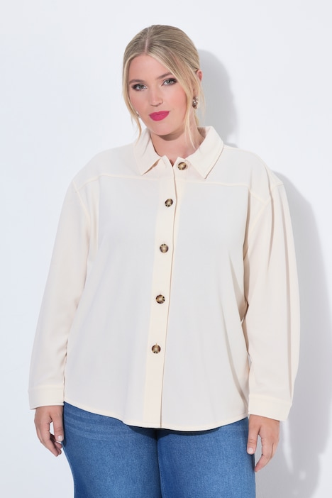 Hemdjacke, Loose Fit, Stretchkomfort, Langarm