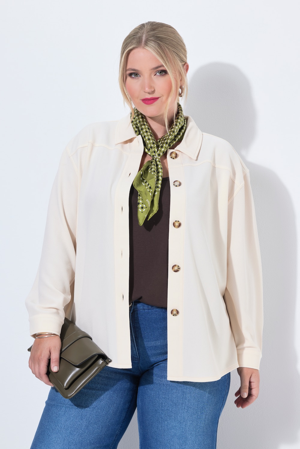 Hemdjacke, Loose Fit, Stretchkomfort, Langarm