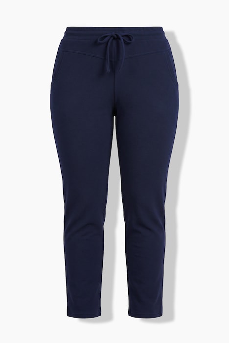7/8 jersey-broek, rechte pijpen, elastische tailleband