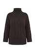 Pullover, Loose Fit, Zopfmuster, Stehkragen