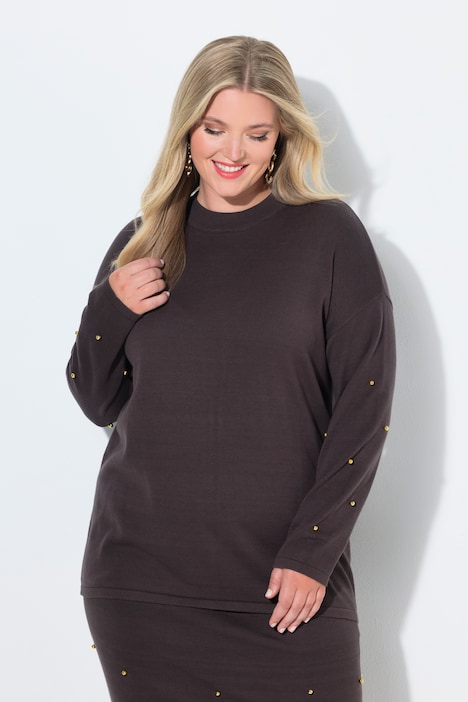 Pullover, Loose Fit, Zierperlen, Langarm