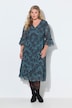 Chiffonkleid, A-Linie, Wickeloptik, Midilänge, Volants