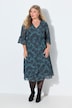 Chiffonkleid, A-Linie, Wickeloptik, Midilänge, Volants