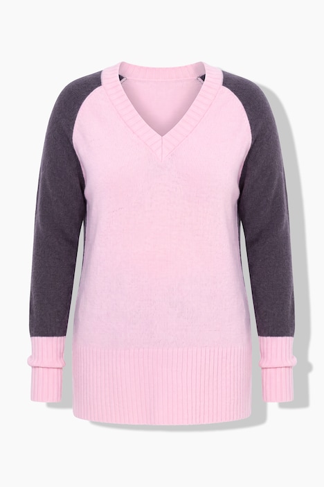 Pullover, Straight Fit, Colorblocking, Raglan-Langarm