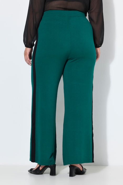 Sweatpants, wijde pijpen, zijstrepen, elastische tailleband