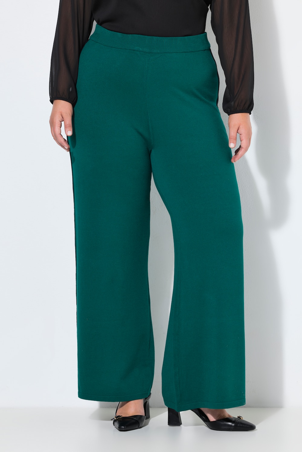 Sweatpants, wijde pijpen, zijstrepen, elastische tailleband