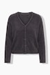 Cardigan, kort komfortpassform, fluffy strikk, lange ermer