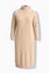 Gebreide maxi-jurk, losse pasvorm, col, lange mouwen
