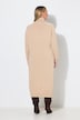 Gebreide maxi-jurk, losse pasvorm, col, lange mouwen