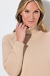 Gebreide maxi-jurk, losse pasvorm, col, lange mouwen