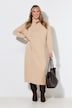 Gebreide maxi-jurk, losse pasvorm, col, lange mouwen