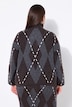 Pull coupe évasé, motif losanges argyle et manches longues