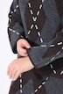 Pull coupe évasé, motif losanges argyle et manches longues