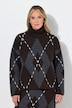 Pull coupe évasé, motif losanges argyle et manches longues