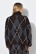 Pull coupe évasé, motif losanges argyle et manches longues