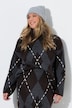 Pull coupe évasé, motif losanges argyle et manches longues