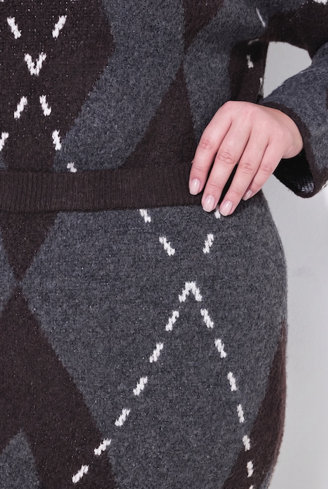 Strickrock, Regular Fit, Argyle Rhomben-Muster