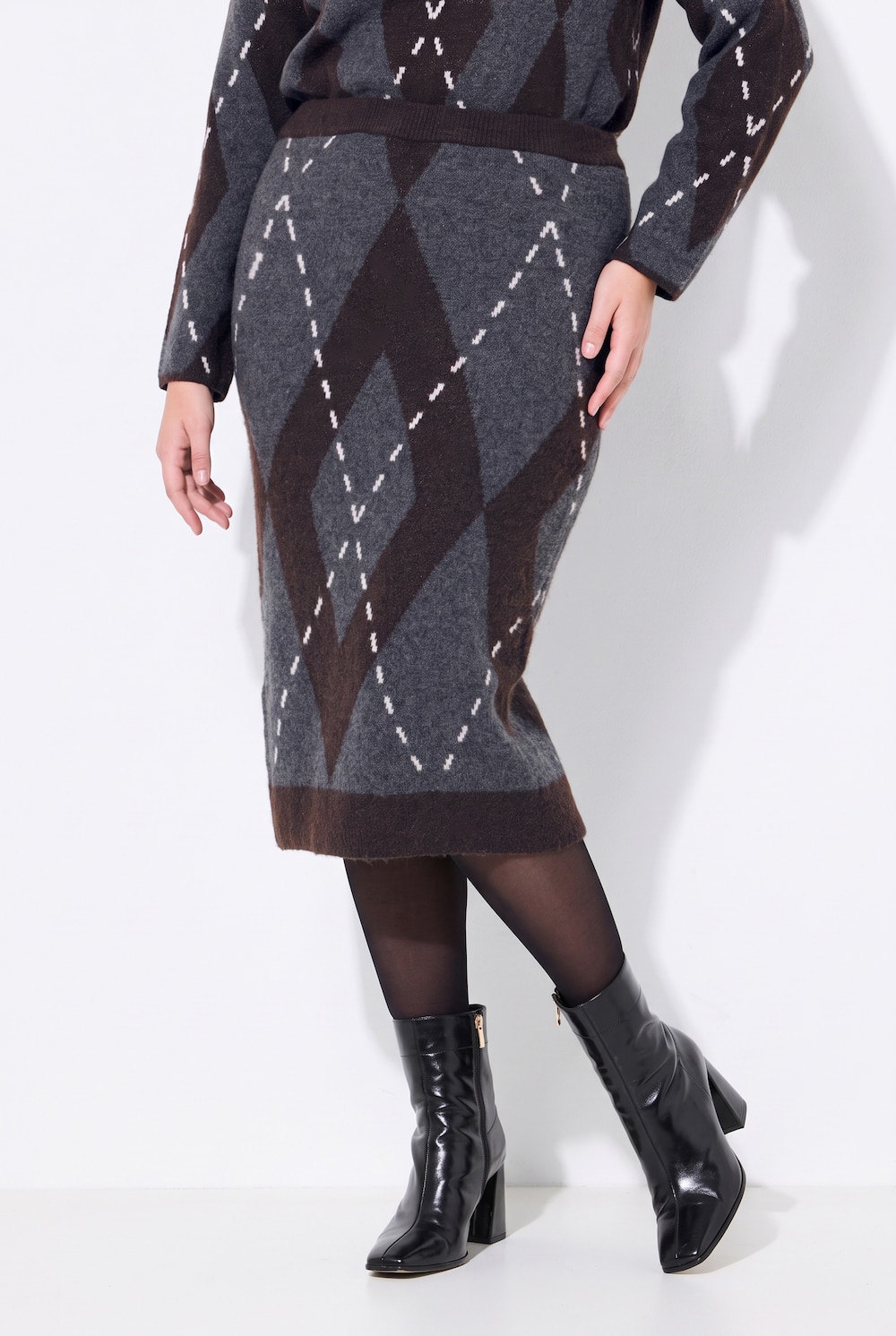 Strickrock, Regular Fit, Argyle Rhomben-Muster