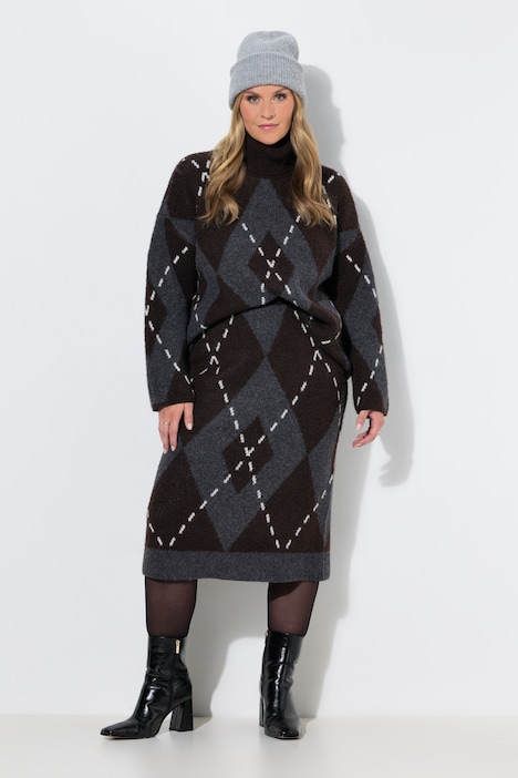 Strickrock, Regular Fit, Argyle Rhomben-Muster