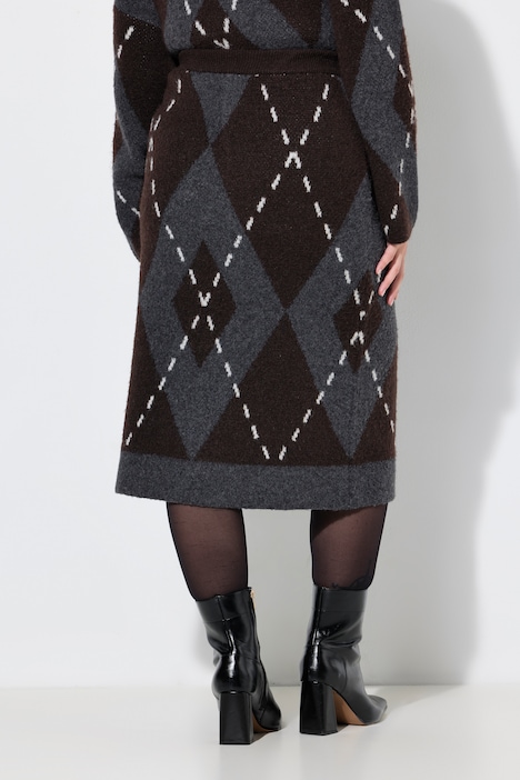 Strickrock, Regular Fit, Argyle Rhomben-Muster