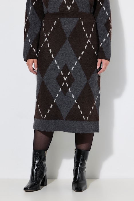 Strickrock, Regular Fit, Argyle Rhomben-Muster